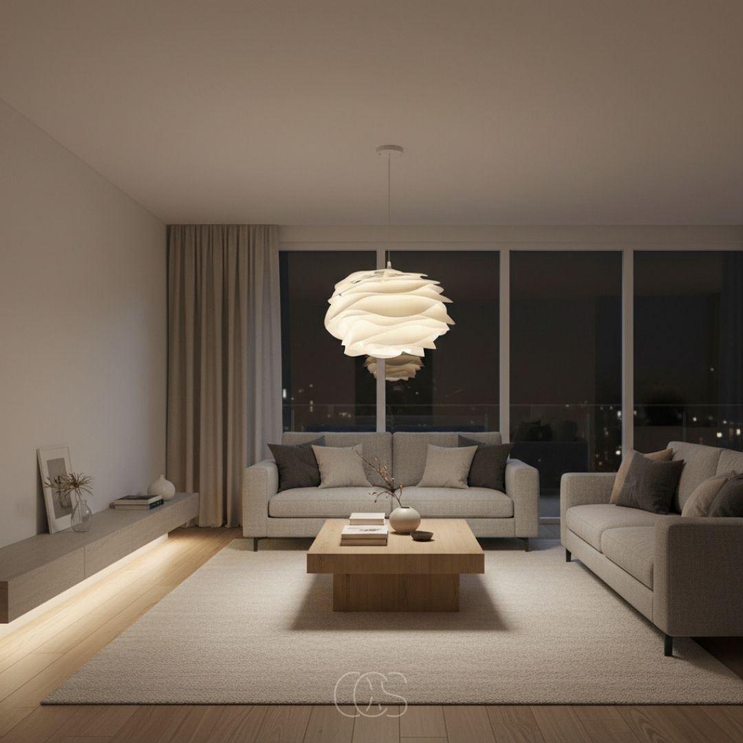 Lampa Wisząca Płatki Biała z Dyfuzyjnym Światłem - 2