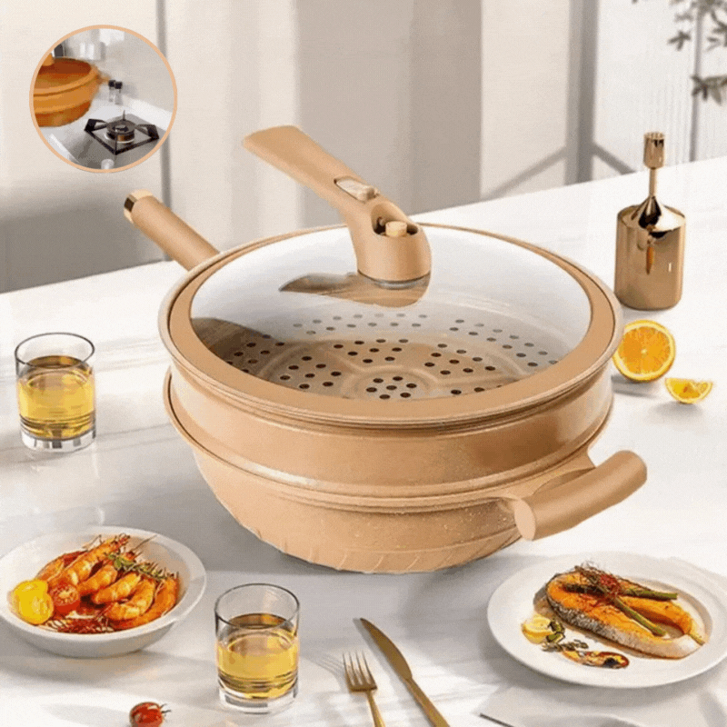 Wok z Powłoką Nieprzywierającą do Płyt Indukcyjnych i Gazowych - 2
