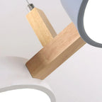 Lampa Wisząca Okrągła LED z Drewnianymi Detalami - 5
