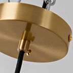 Lampa Wisząca z Marmuru z Miedzianym Wykończeniem - 10
