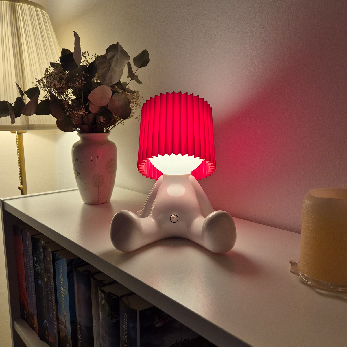 Lampa Stołowa LED Figurka z Plisowanym Kloszem - 10