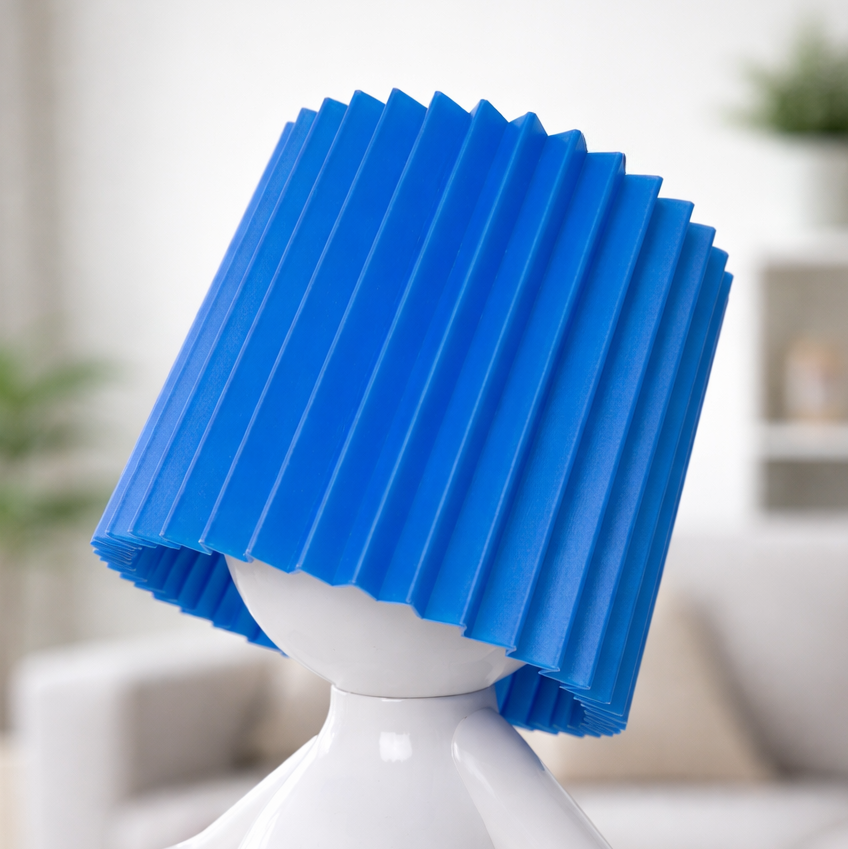 Lampa Stołowa LED Figurka z Plisowanym Kloszem - 6
