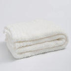 Koc Dzianinowy z Mikrofibry 130 X 160 Cm - Off-white
