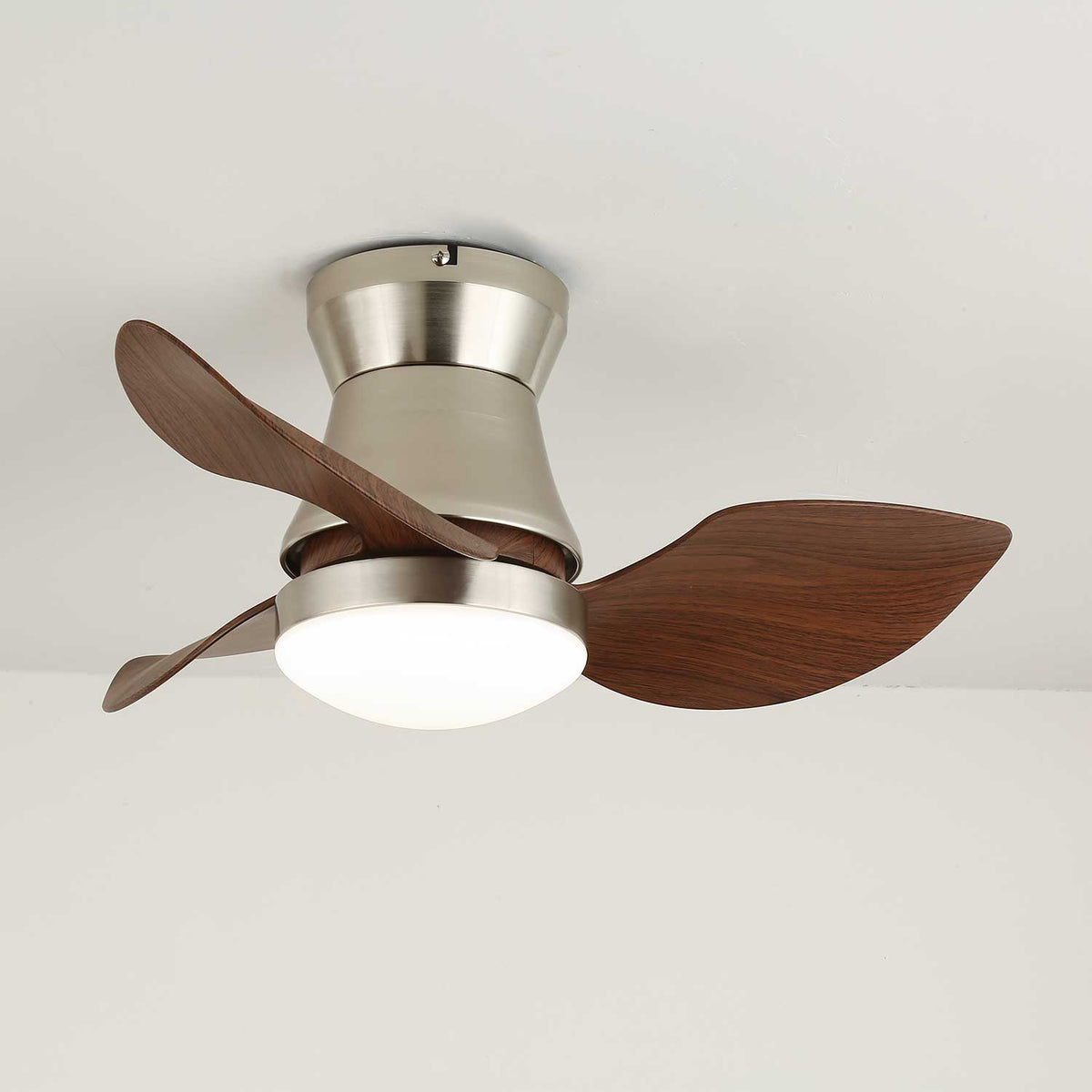 Wentylator Sufitowy z Oświetleniem LED Nikiel i Orzech 60 Cm - 7