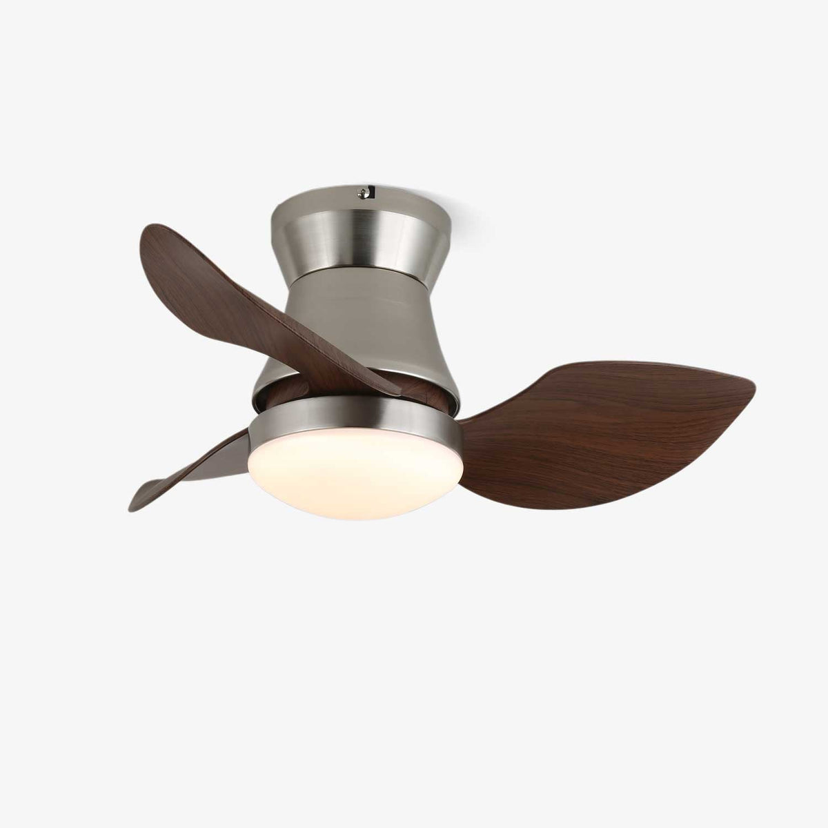 Wentylator Sufitowy z Oświetleniem LED Nikiel i Orzech 60 Cm - 10
