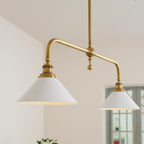 Lampa Wisząca Liniowa nad Stół do Jadalni z Dwoma Kloszami - 4
