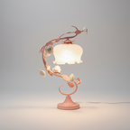 Lampa Stołowa Shabby Chic z Porcelanowymi Różami i Kloszem - 2