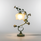 Lampa Stołowa Shabby Chic z Porcelanowymi Różami i Kloszem - 6