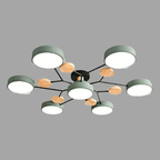 Lampa Sufitowa LED Geometryczna z Drewnianymi Akcentami - 3