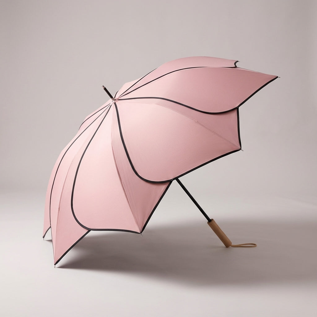 Parasol Kwiatowy z Drewnianą Rączką i Powłoką UV - 2