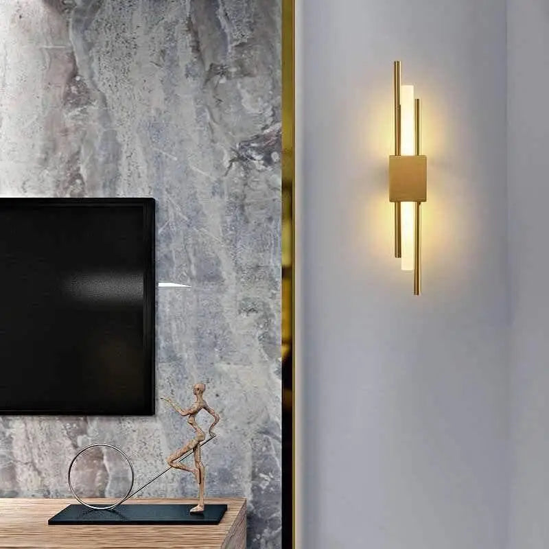 Kinkiet Złoty Smukły Aluminiowy z Wbudowanym LED - 3
