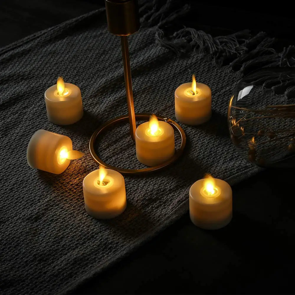 Bezpłomieniowe Świeczki Tealight LED z Realistycznym Ruchomym Płomieniem
