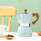 Kawiarka Aluminiowa Espresso do Kuchenki z Drewnianą Rączką
