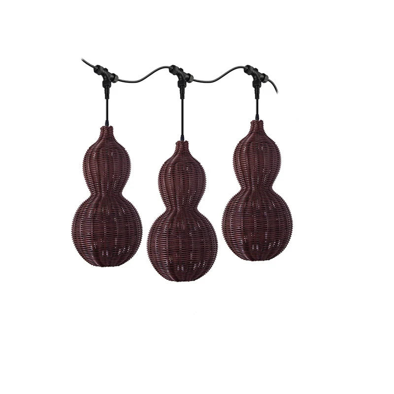 Lampa Wisząca Zewnętrzna Bohemian z Plecionki Kalebas - Ciemnobrązowy (Kombinacja x3)