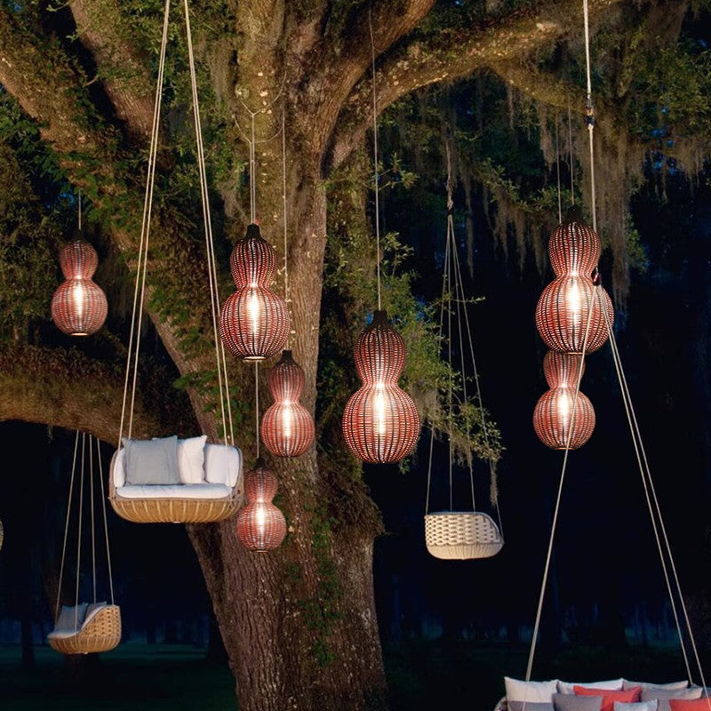 Lampa Wisząca Zewnętrzna Bohemian z Plecionki Kalebas - 19