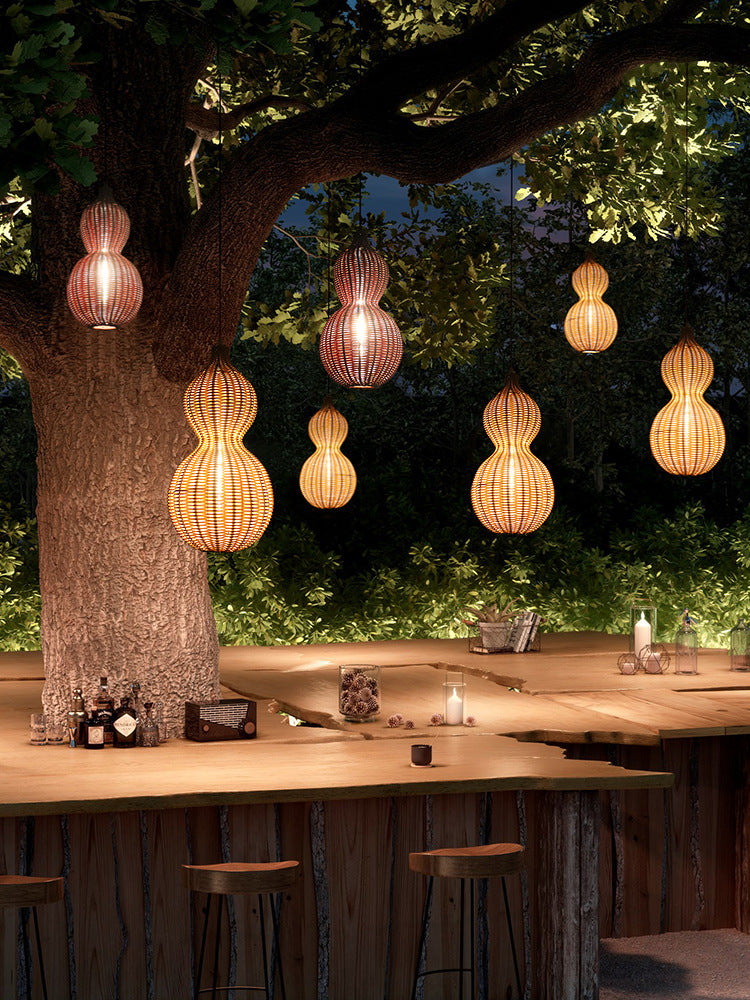 Lampa Wisząca Zewnętrzna Bohemian z Plecionki Kalebas - 20