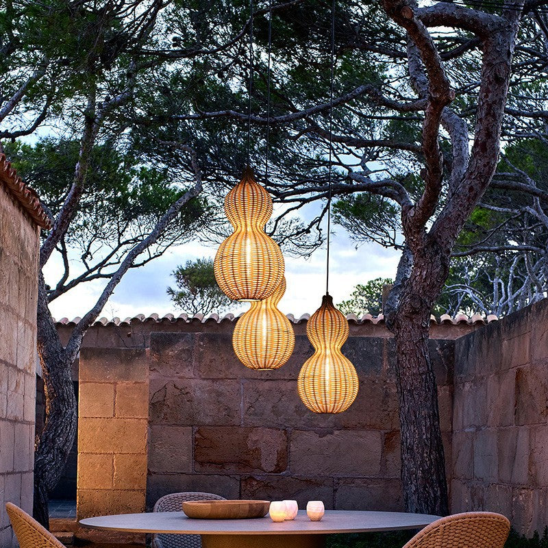 Lampa Wisząca Zewnętrzna Bohemian z Plecionki Kalebas - 3