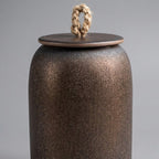 Ceramiczny Pojemnik z Pokrywką i Jutowym Uchwytem - 12