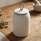 Ceramiczny Pojemnik z Pokrywką i Jutowym Uchwytem - 4