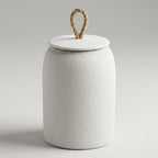 Ceramiczny Pojemnik z Pokrywką i Jutowym Uchwytem - 5