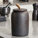 Ceramiczny Pojemnik z Pokrywką i Jutowym Uchwytem - 8