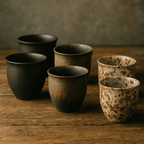 Ceramiczny Zestaw Filiżanek do Kawy i Herbaty w Stylu Rustykalnym - Zestaw Mieszany