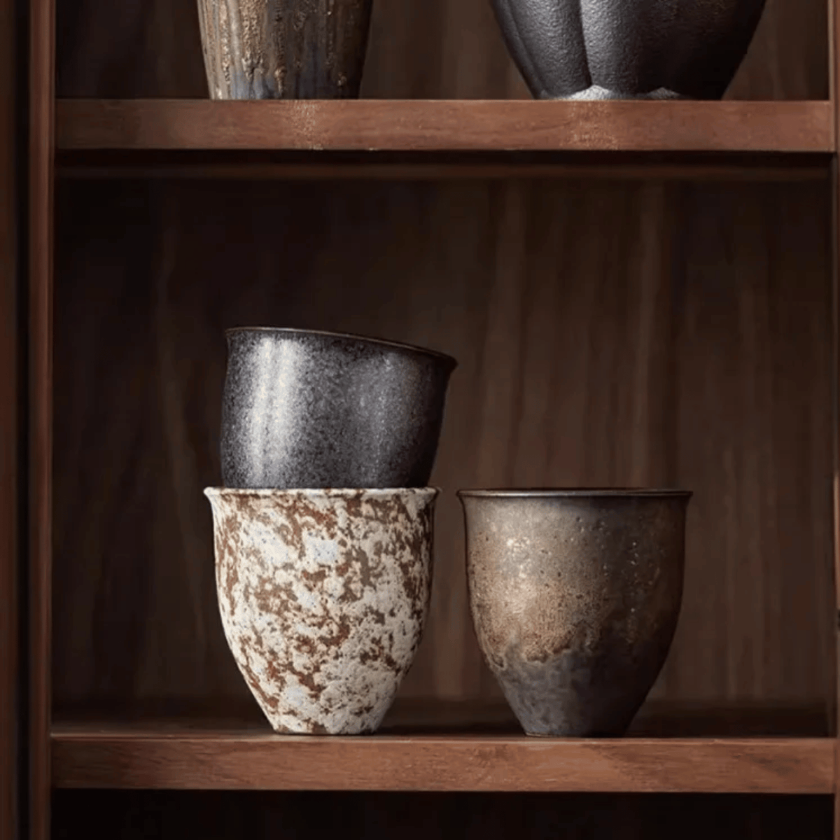 Ceramiczny Zestaw Filiżanek do Kawy i Herbaty w Stylu Rustykalnym - 3