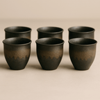 Ceramiczny Zestaw Filiżanek do Kawy i Herbaty w Stylu Rustykalnym - Brązowy Gradient