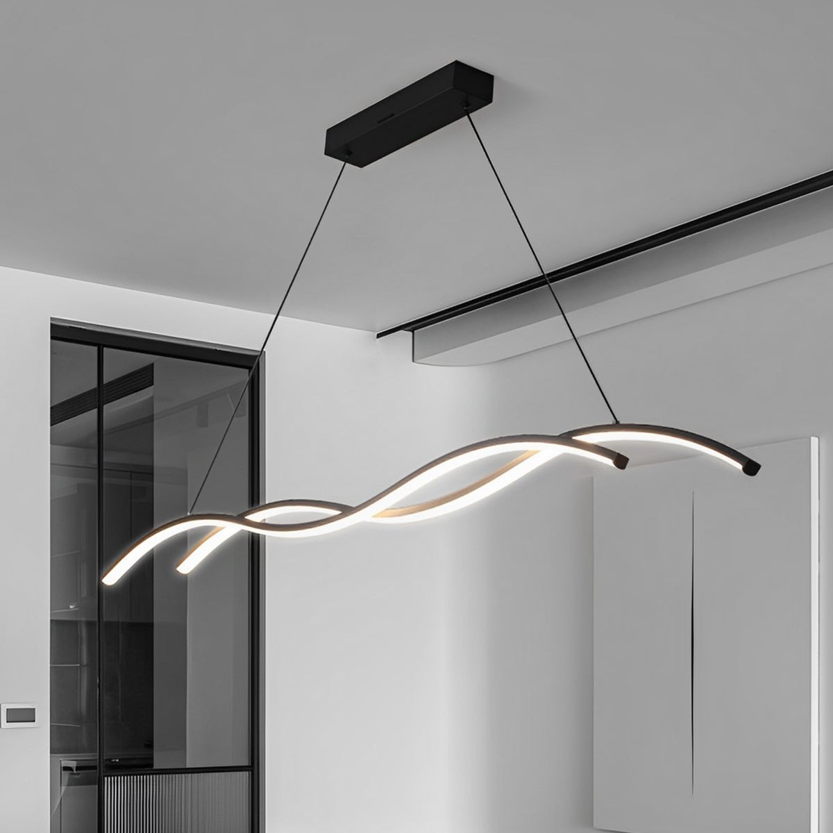 Lampa Wisząca LED Wave Ściemnialna Czarna - Czarny