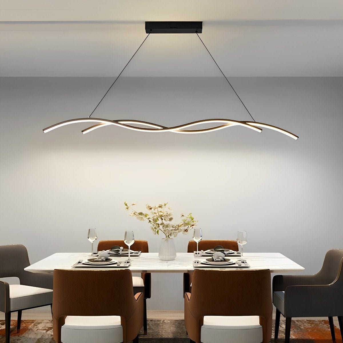 Lampa Wisząca LED Wave Ściemnialna Czarna