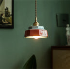 Lampa Wisząca Ceramiczna z Miedzianym Mocowaniem - 7