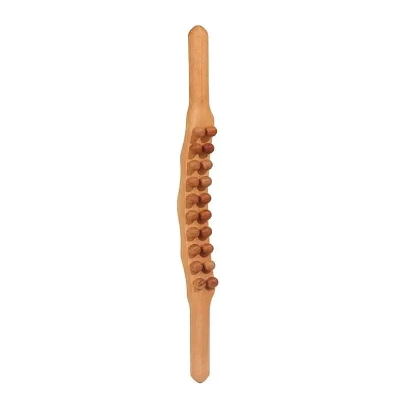 Drewniany Masażer Stick Gua Sha do Masażu Ciała z Kulkami - 10