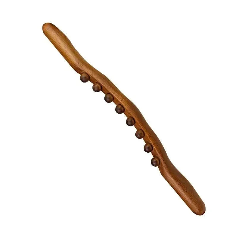 Drewniany Masażer Stick Gua Sha do Masażu Ciała z Kulkami - 11