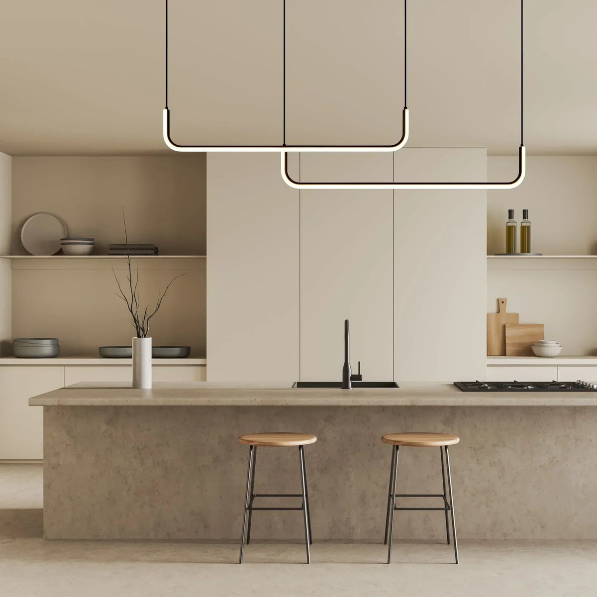 Lampa Wisząca Listwowa LED Czarna Minimalistyczna