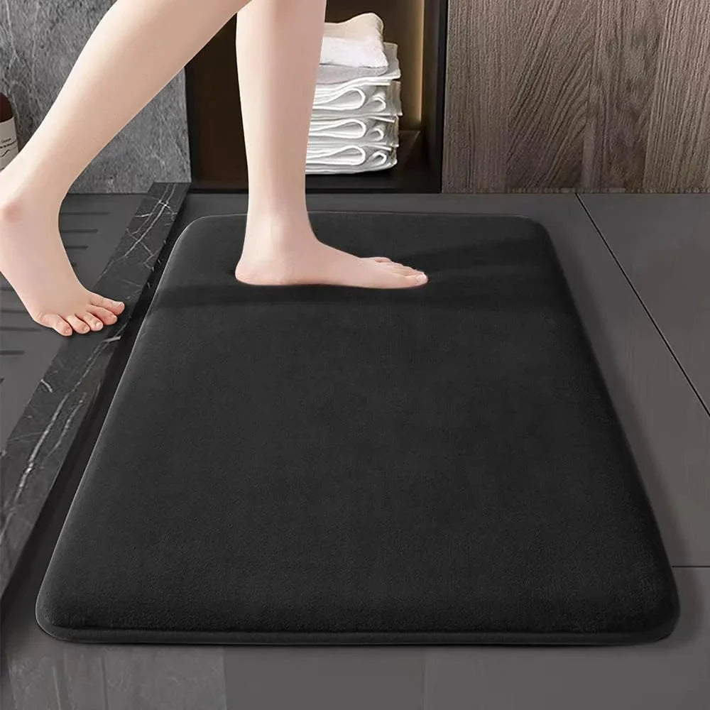 Dywanik Łazienkowy Antypoślizgowy z Memory Foam i Wchłanianiem Wody - Czarny