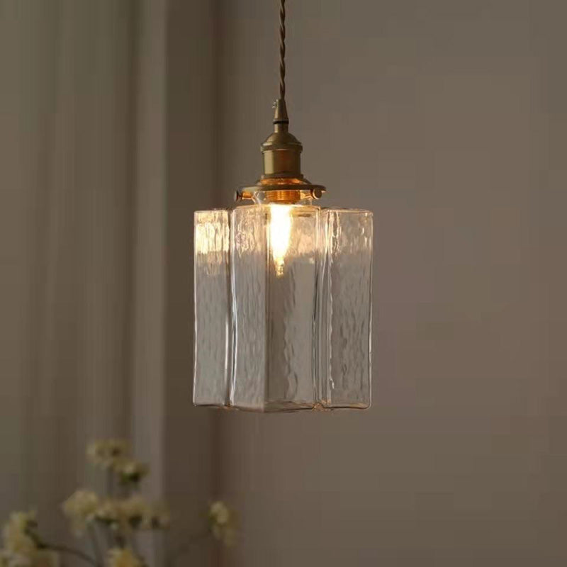 Lampa Wisząca Vintage ze Żebrowanego Szkła z Żelazną Ramą - 15