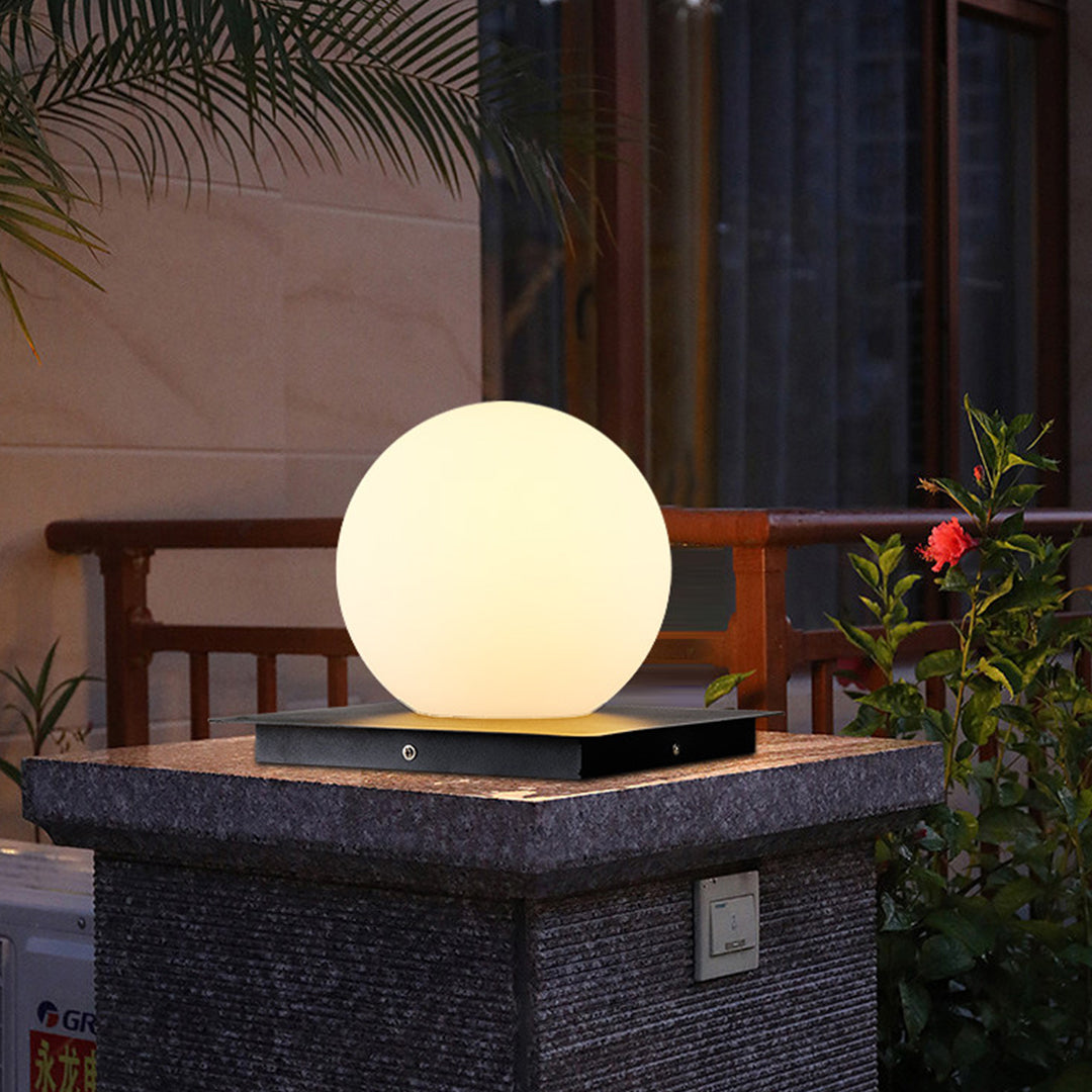 Lampa Ogrodowa Słupkowa Zewnętrzna ze Szklanym Kloszem LED 3000K - 6