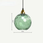 Lampa Wisząca Kula ze Szklanym Kloszem Kolorowym - Jasnozielony