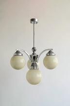 Lampa Wisząca Art Deco z Kulistymi Szklanymi Kloszami - 9