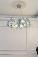 Lampa Wisząca Art Deco z Iryzującymi Szklanymi Kloszami - 16