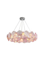 Lampa Wisząca Art Deco z Iryzującymi Szklanymi Kloszami - 19