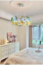 Lampa Wisząca Art Deco z Iryzującymi Szklanymi Kloszami - 7