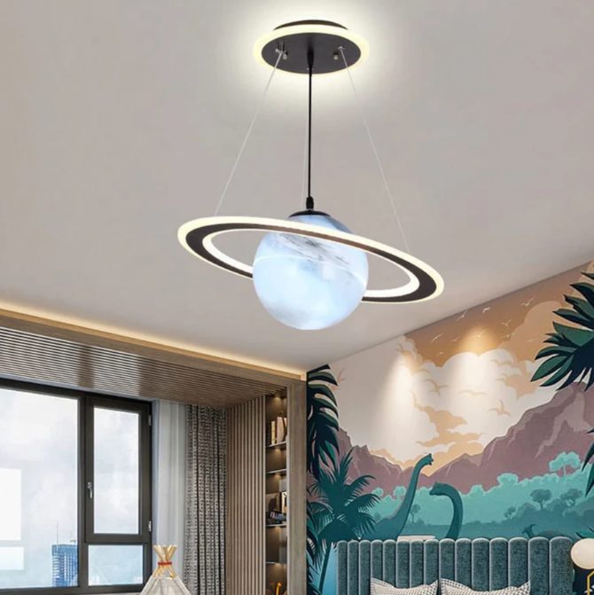 Lampa Wisząca Kosmiczna Planeta LED do Pokoju Dziecięcego
