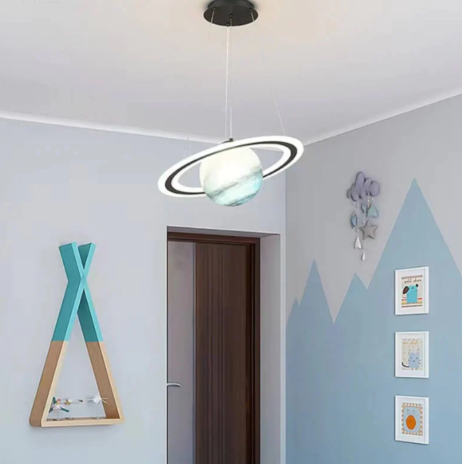 Lampa Wisząca Kosmiczna Planeta LED do Pokoju Dziecięcego - 7