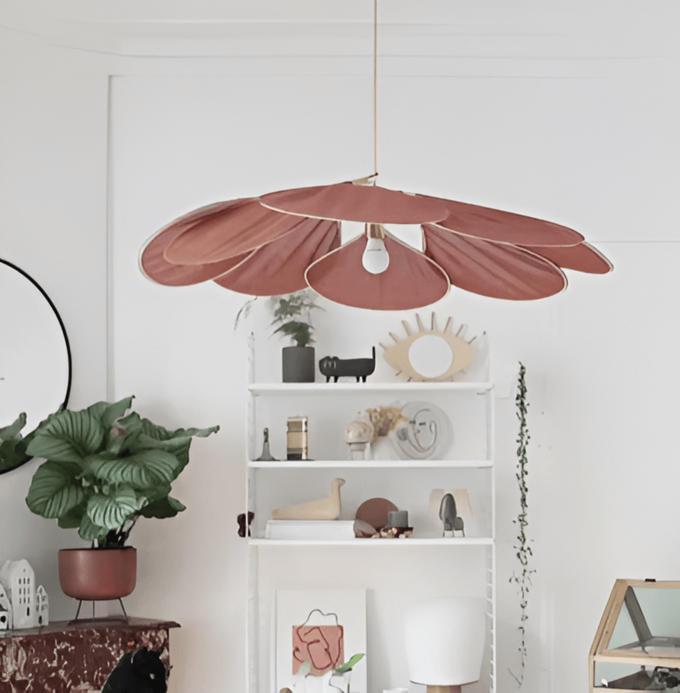 Lampa Wisząca Bohemian w Kształcie Kwiatu z Abażurem z Tkaniny