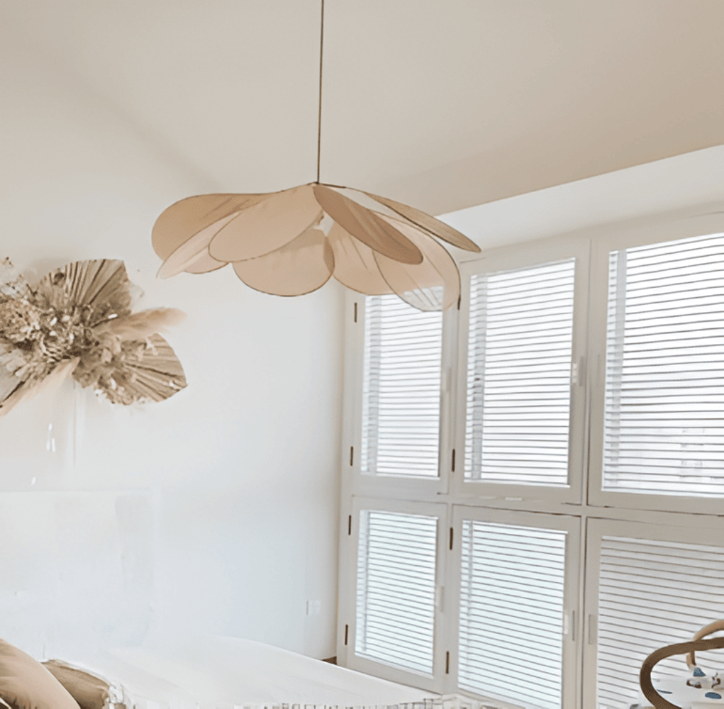 Lampa Wisząca Bohemian w Kształcie Kwiatu z Abażurem z Tkaniny - 17