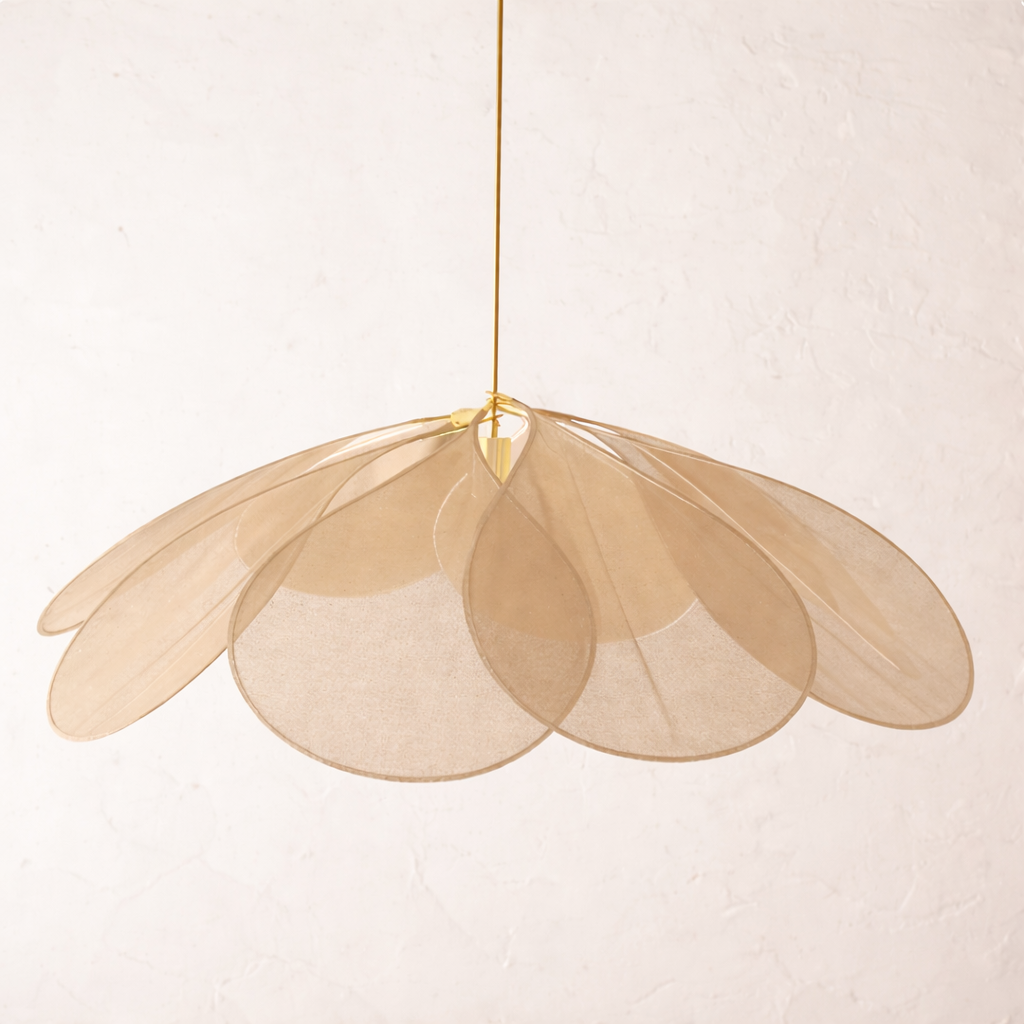 Lampa Wisząca Bohemian w Kształcie Kwiatu z Abażurem z Tkaniny - 19
