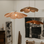Lampa Wisząca Bohemian w Kształcie Kwiatu z Abażurem z Tkaniny - 3