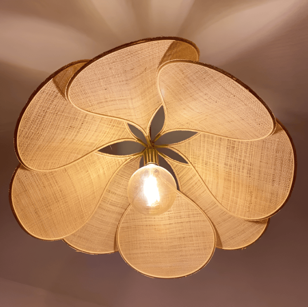 Lampa Wisząca Bohemian w Kształcie Kwiatu z Abażurem z Tkaniny - 7