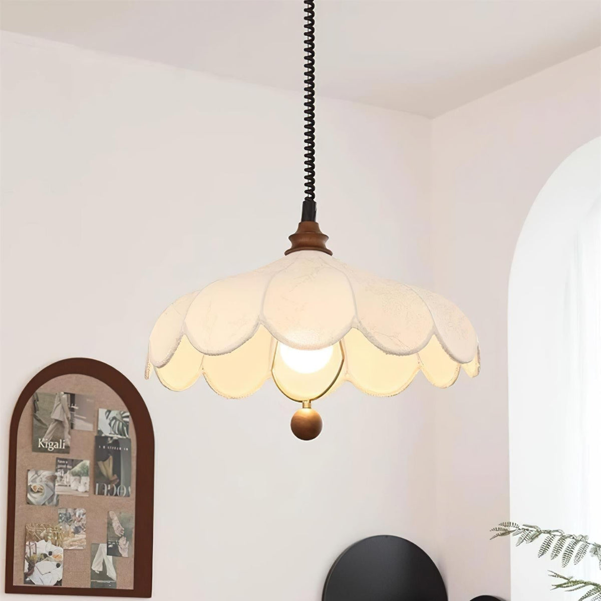Lampa Wisząca Bohemian z Kloszem z Tkaniny i Regulacją Wysokości - 10